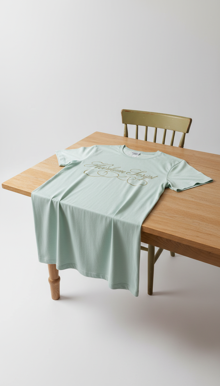 Pale Mint Heirloom Script Tee
